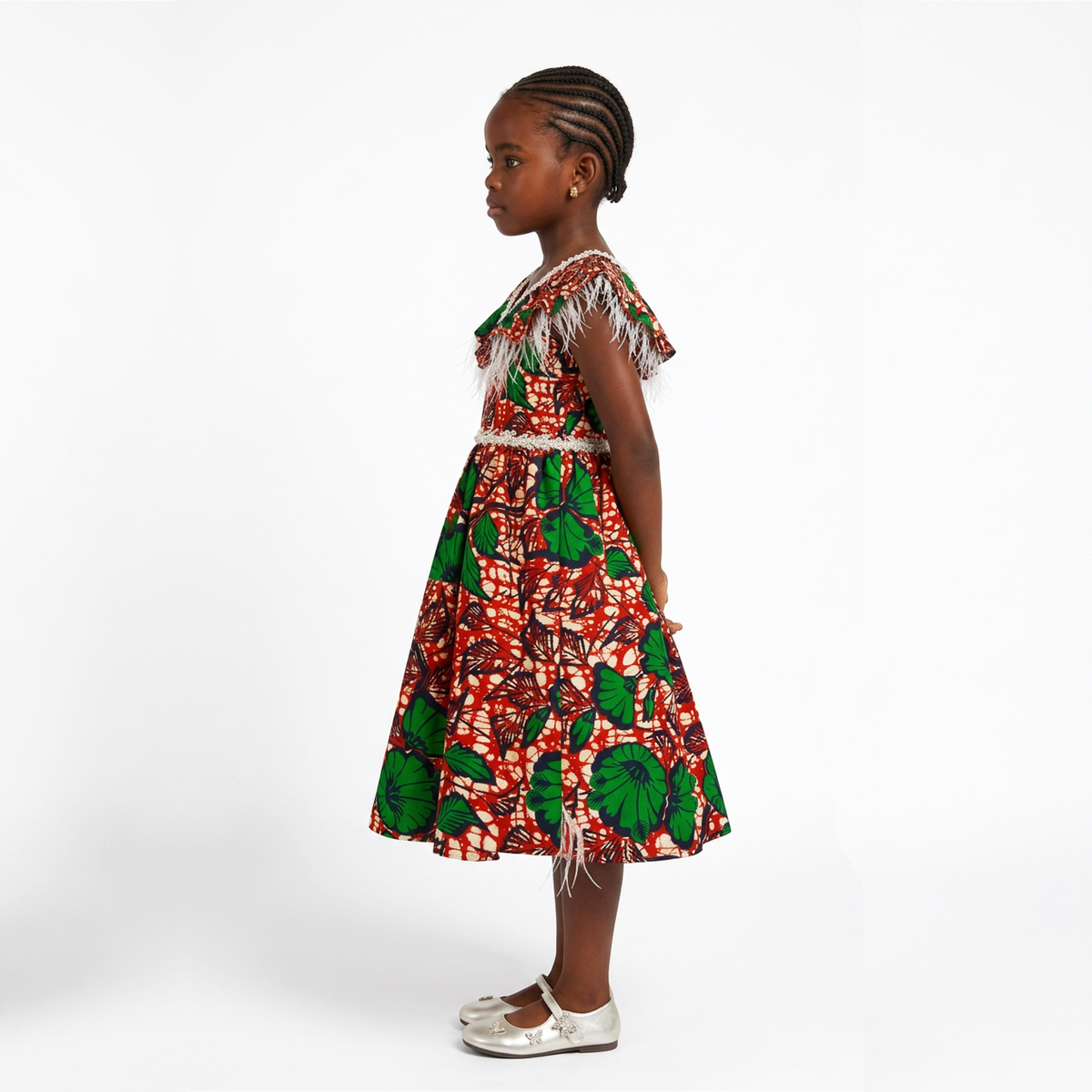 Layla Girls' Print Flared Dress