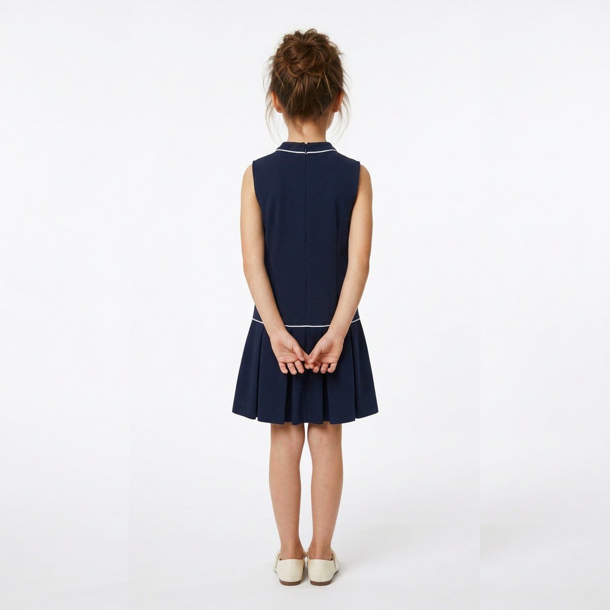 Kezie Girl's Pleated Crepe Dress