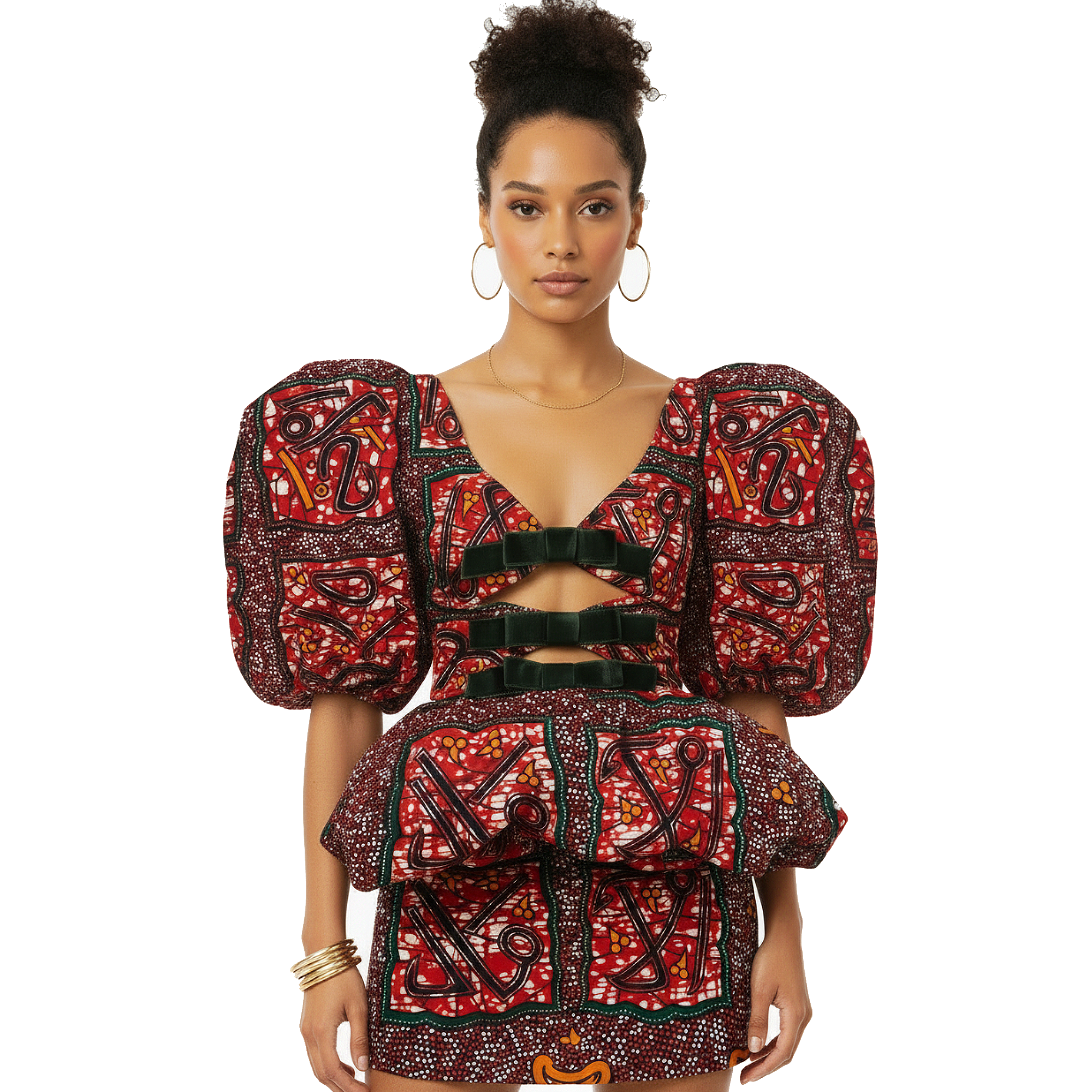 Mide Bubble Peplum Mini Dress