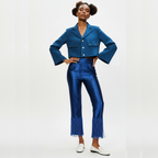 ÌLÚMÍNÀ Indigo Fringe Luxe Trousers