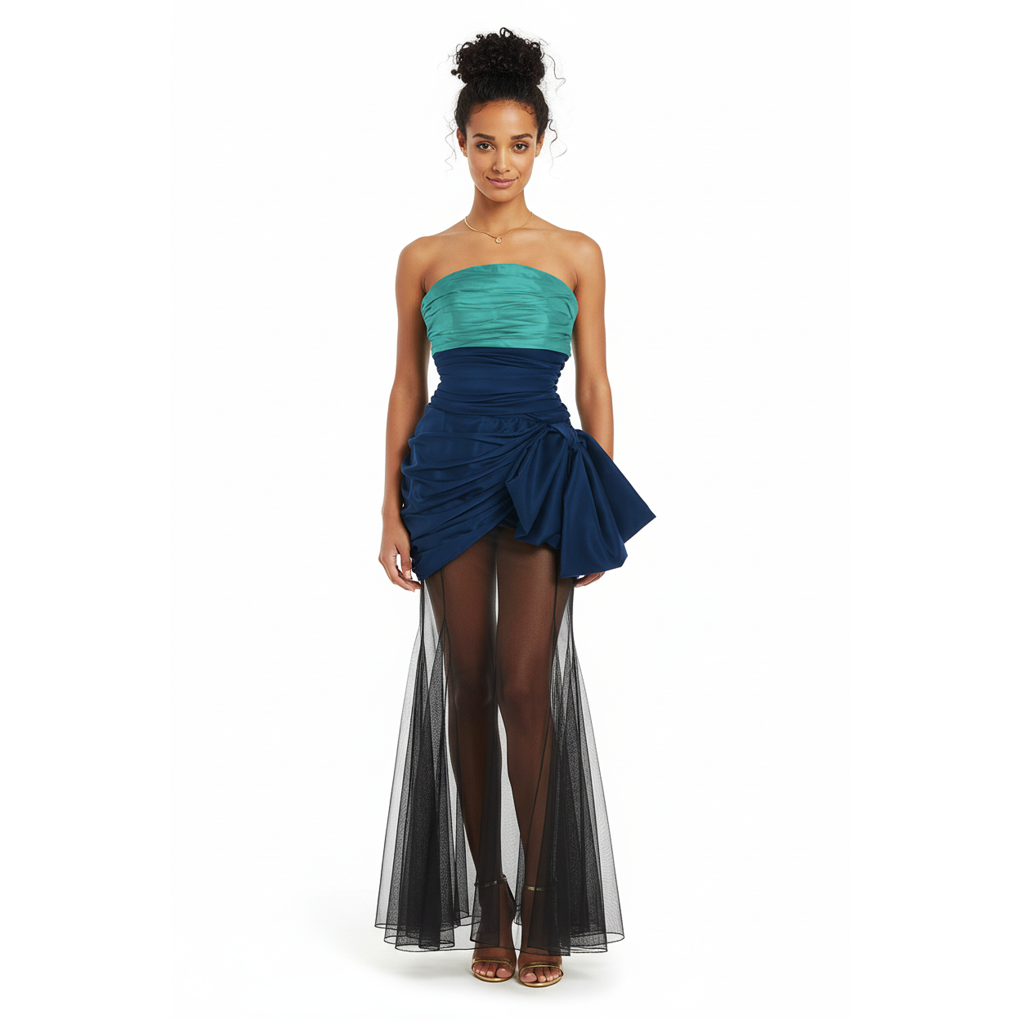 Dalia Silk and Tulle Dress M