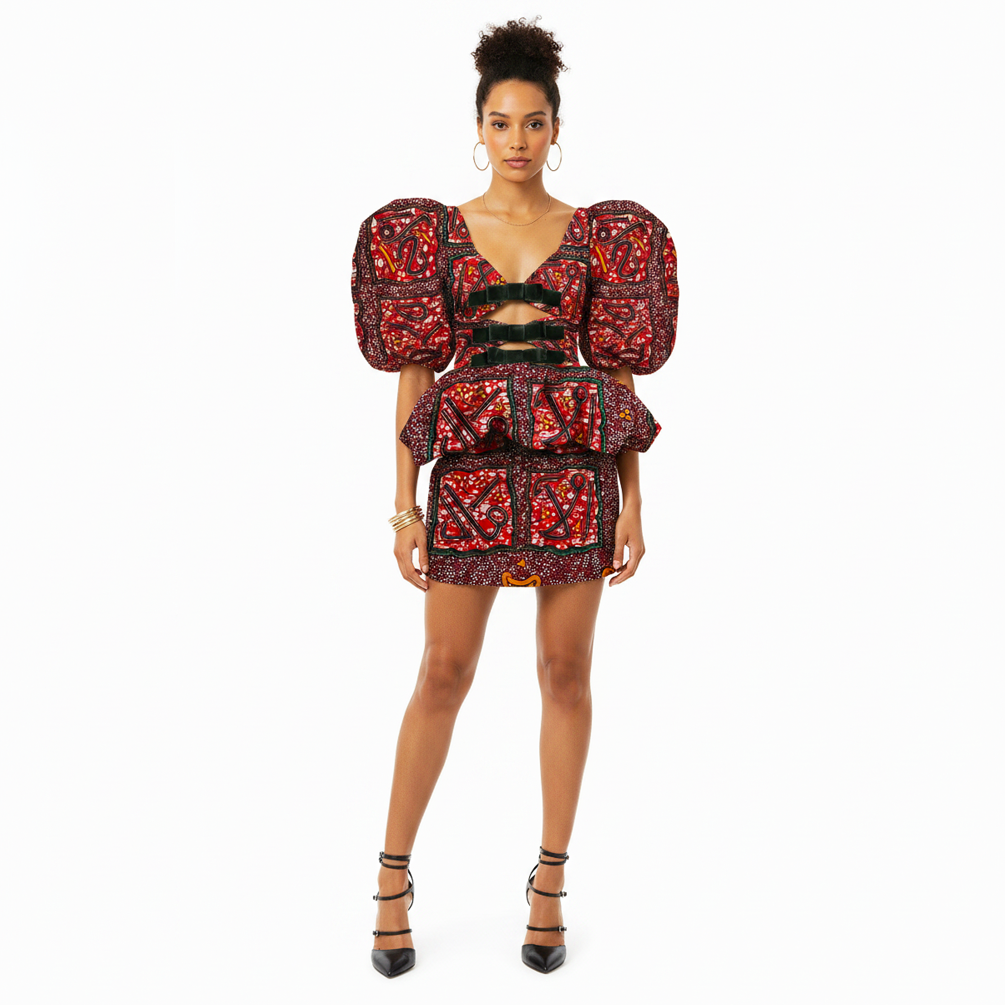 Mide Bubble Peplum Mini Dress