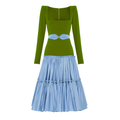 Field and Brook Cotton and Crepe Flared Dress