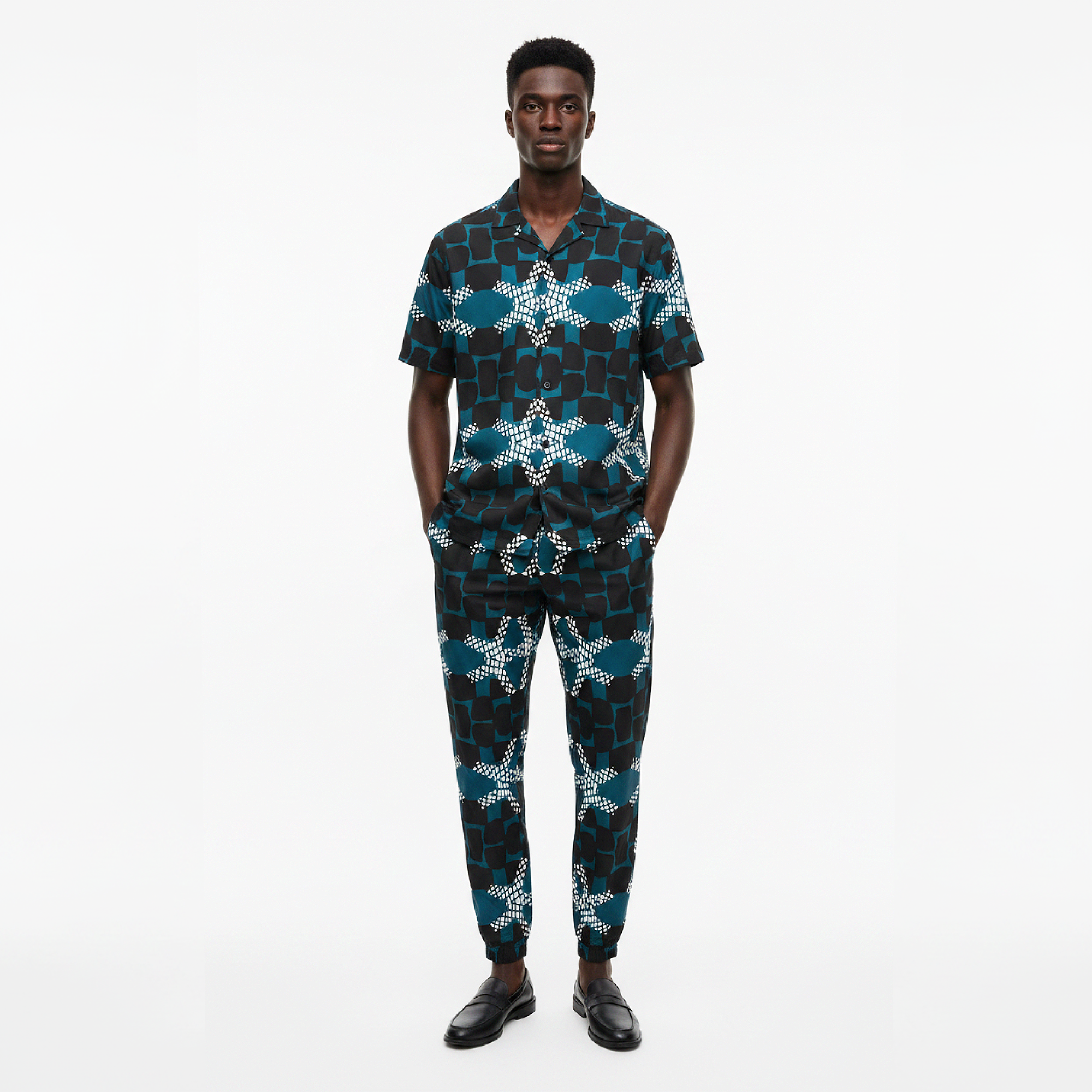Jike Men's Short Sleeve Shirt & Pants Set
