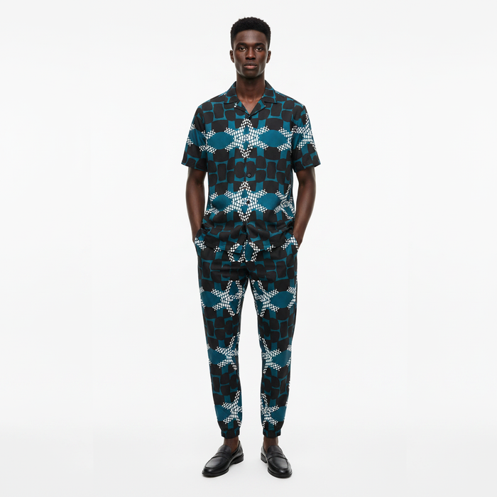 Jike Men's Short Sleeve Shirt & Pants Set