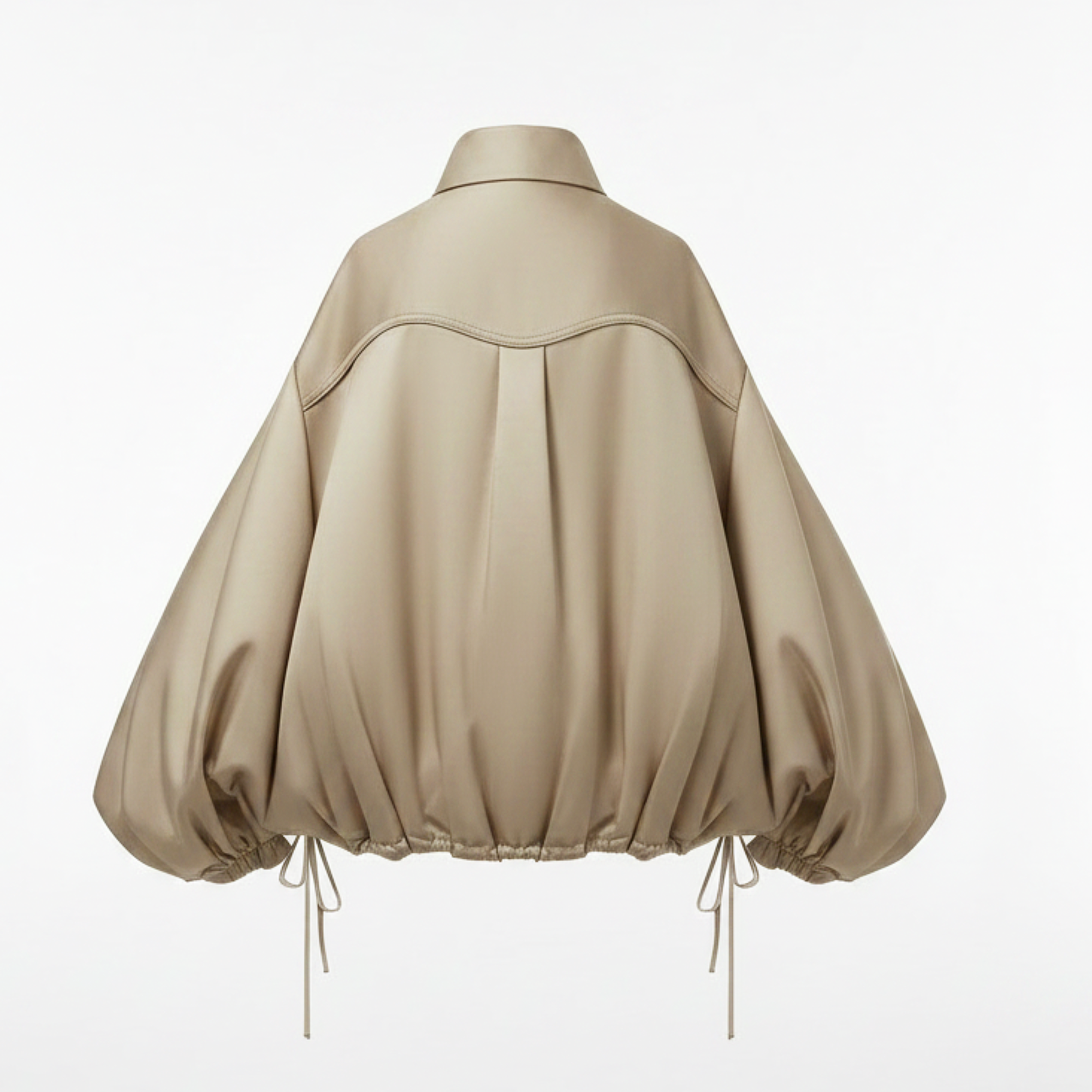Lolo Balloon Sleeve Ruffle Crop Blouse