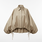 Lolo Balloon Sleeve Ruffle Crop Blouse