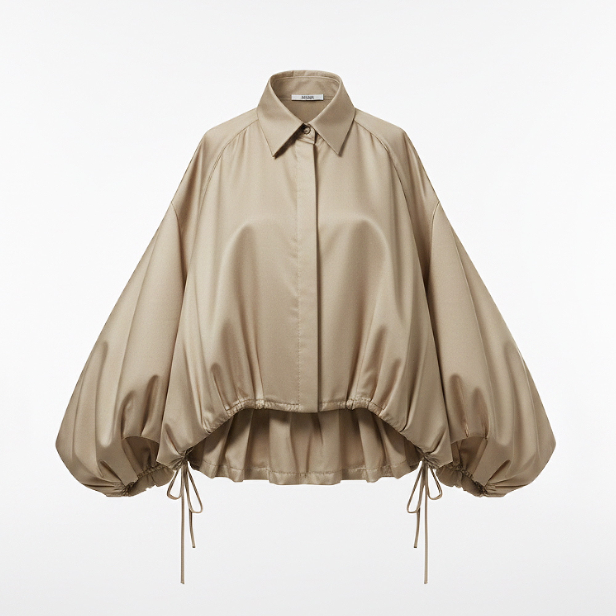 Lolo Balloon Sleeve Ruffle Crop Blouse