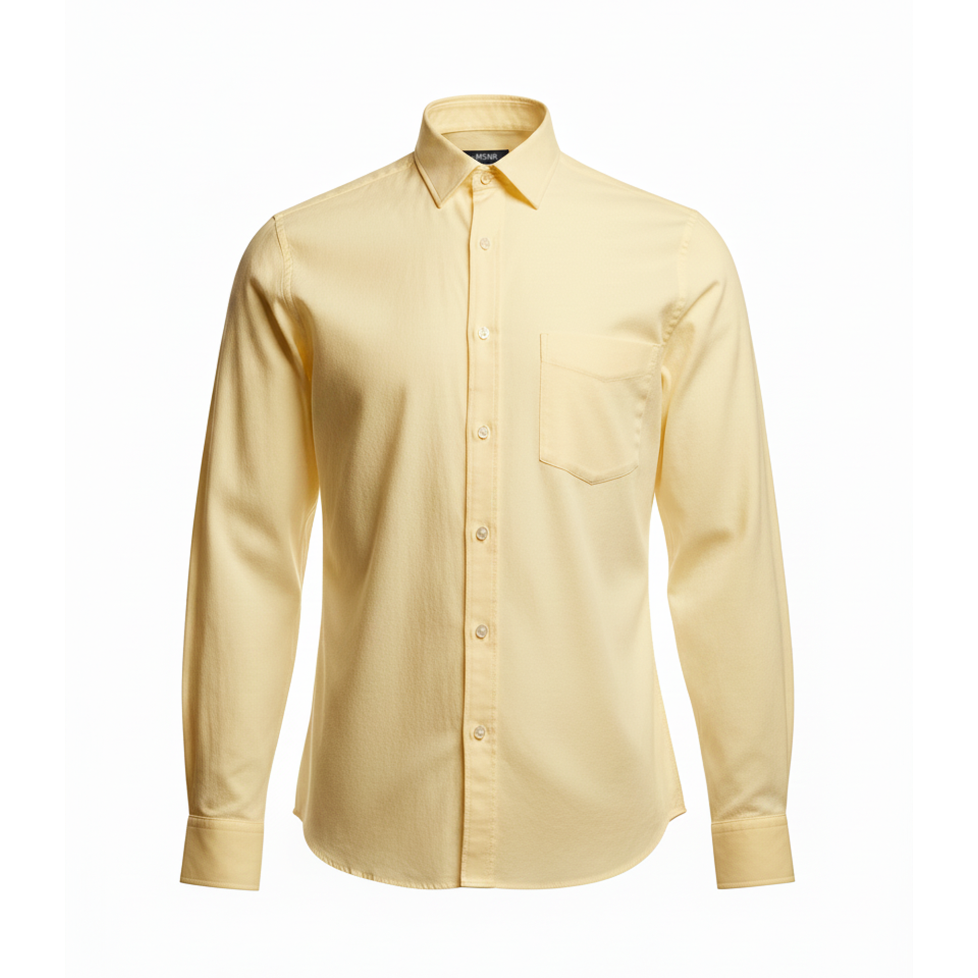 Yellow dress shirt on a white background