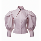 Pink blouse with puffed sleeves on a white background
