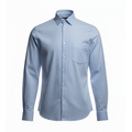 Light blue button-up shirt on a white background