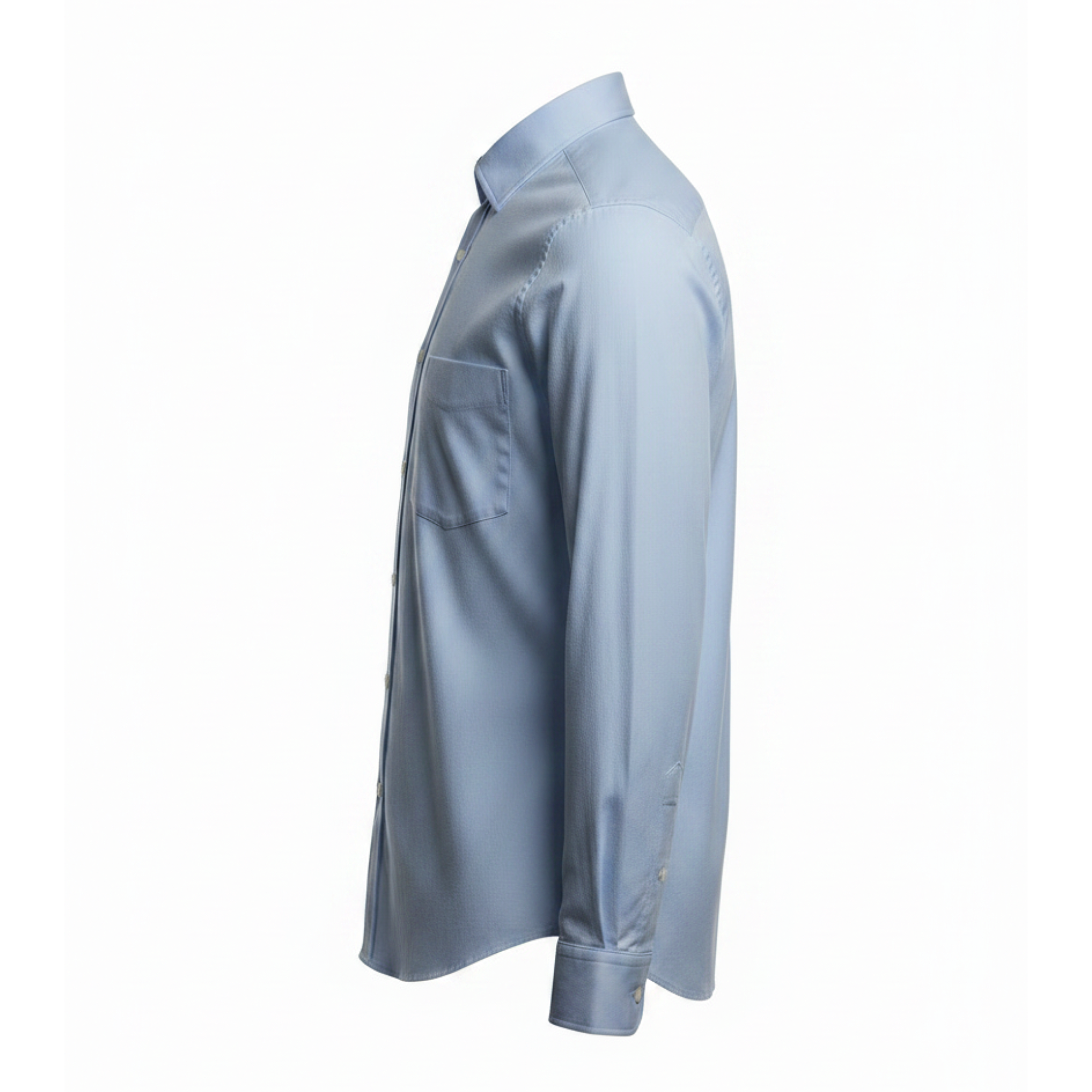 Light blue dress shirt on a white background