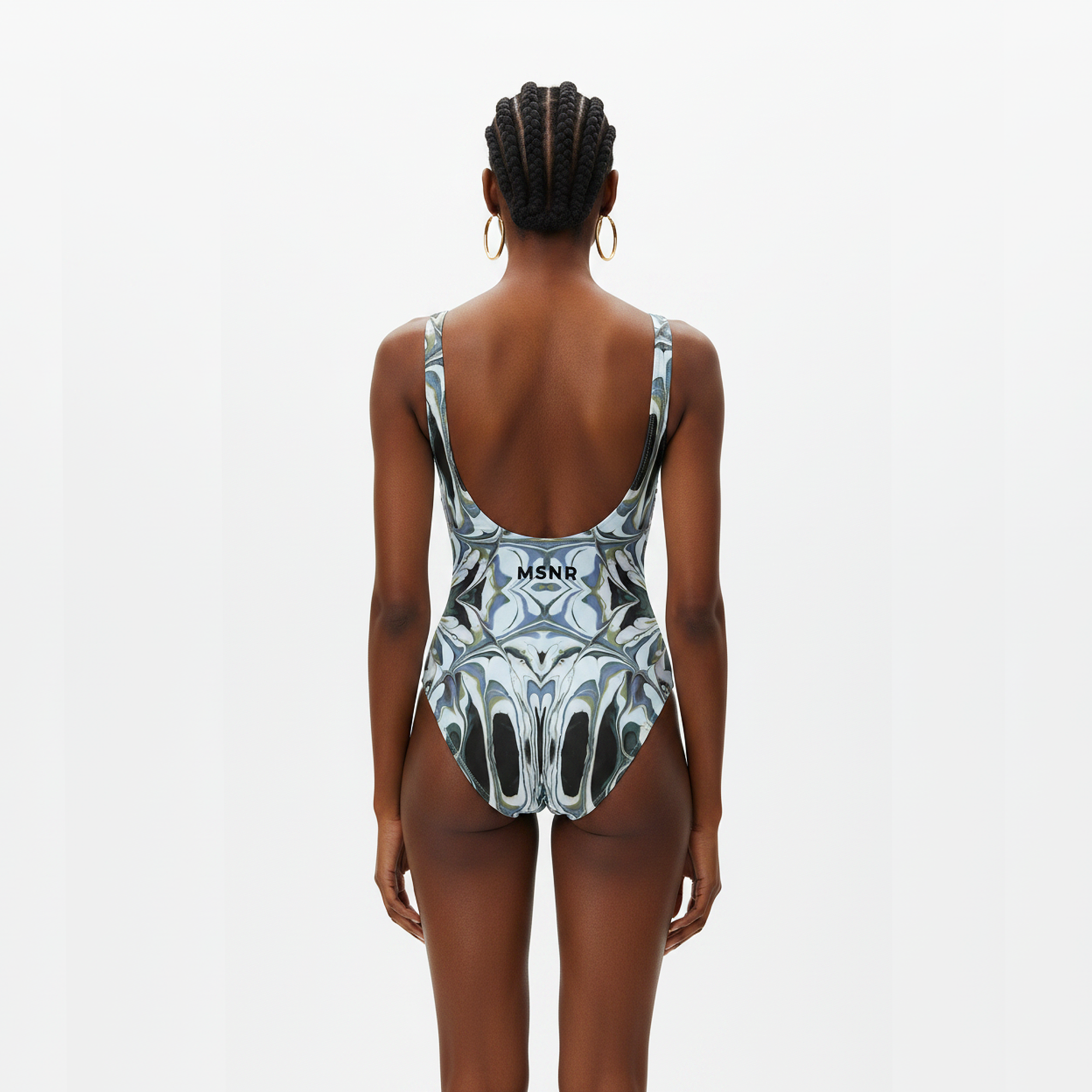 Kori One-Piece Swimsuit | Ice Marble Wave Print