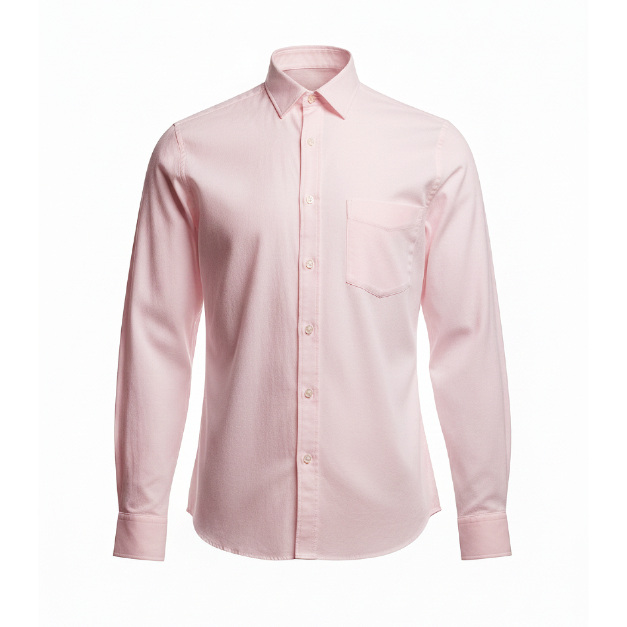 Pink dress shirt on a white background