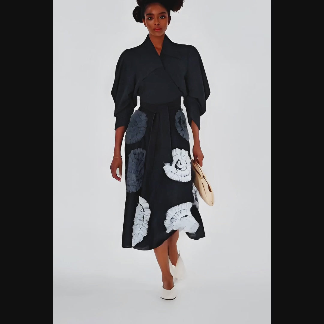 KIFARU Sculpted Wrap Blouse