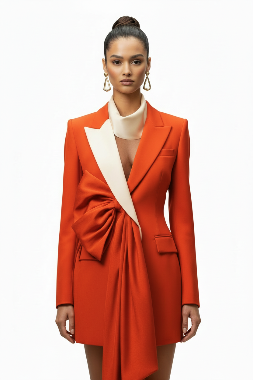neon orange blazer dress Orange In Her Bag Blazer - Corporate Chic, Extra Small Orange - Perfect Lace Blazer for Birthdays, Date Nights & Events