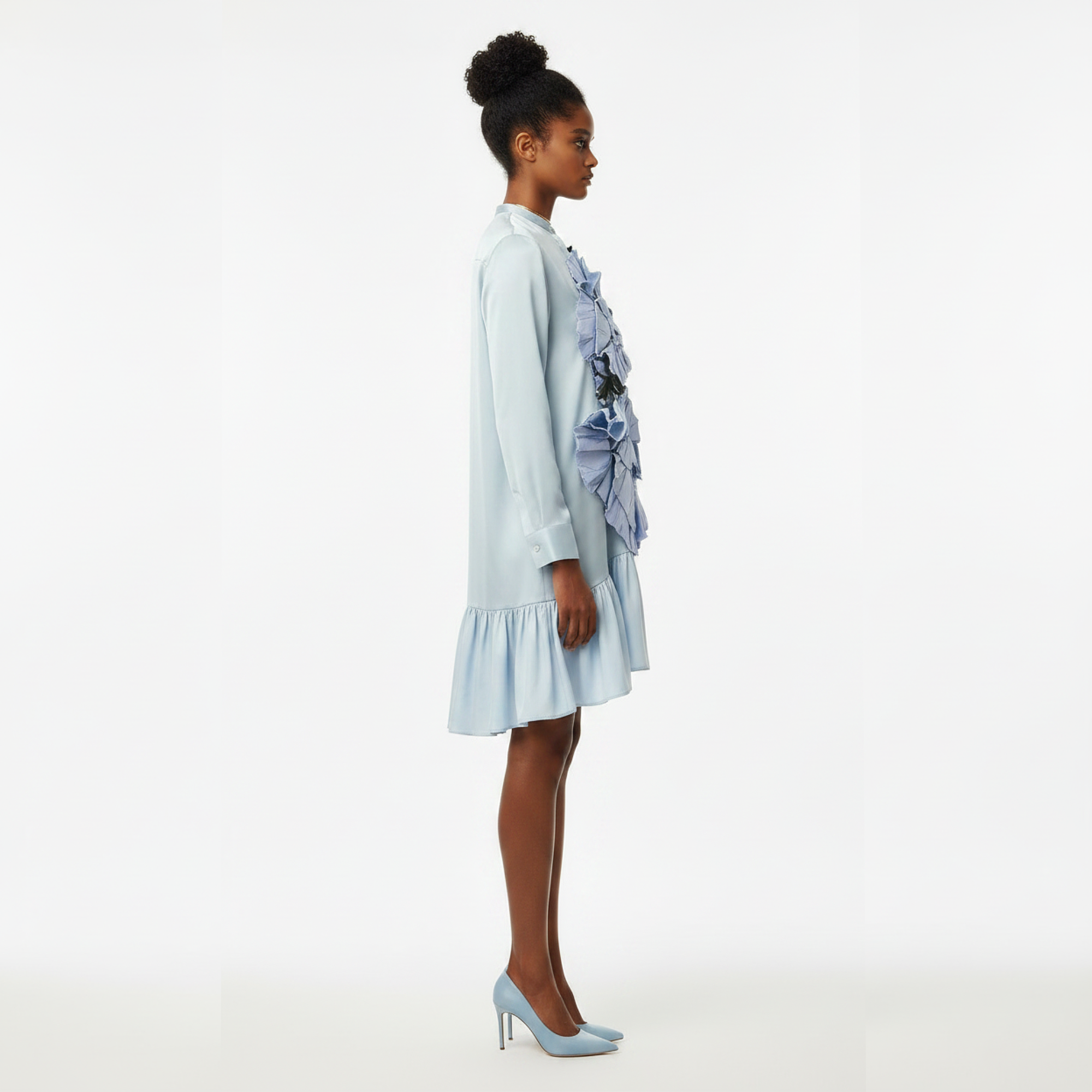 Rosebud Satin Shirt Dress