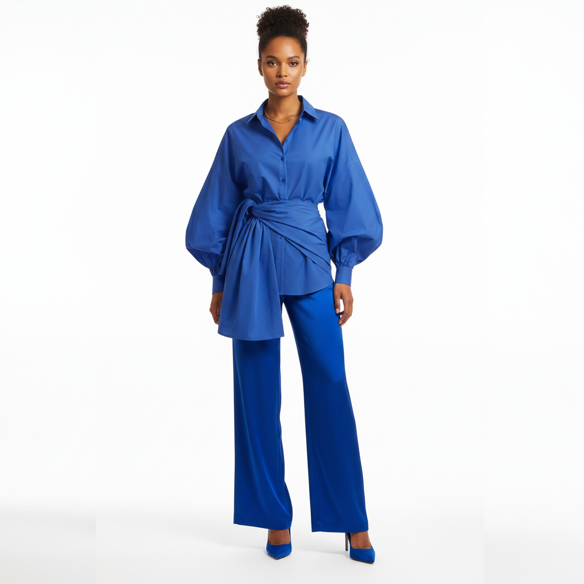 Nia Bloom Wrap Knot Blouse