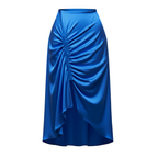 Oma Ruched Drape Silk Midi Skirt
