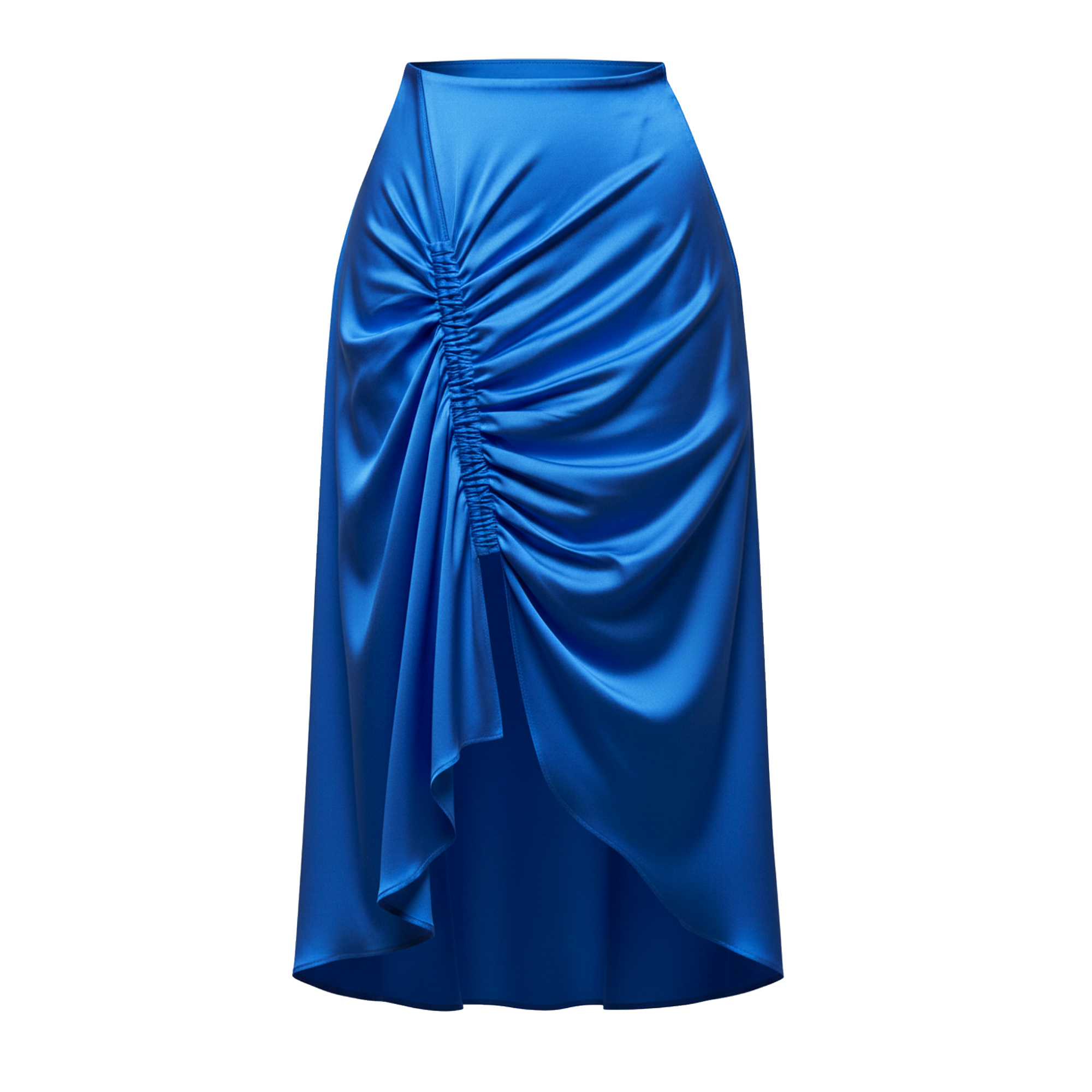 Oma Ruched Drape Silk Midi Skirt