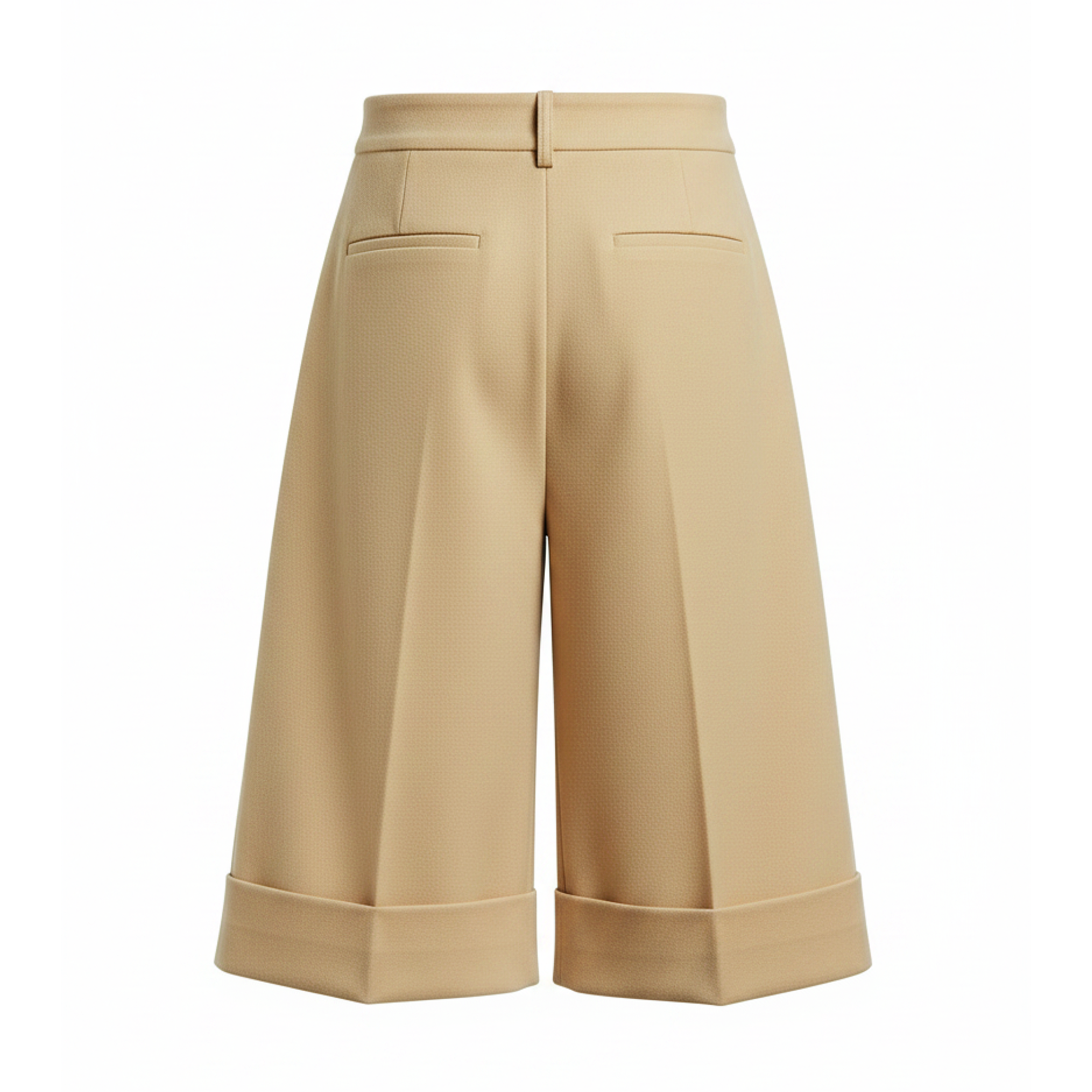 Beige wide-leg pants on a white background