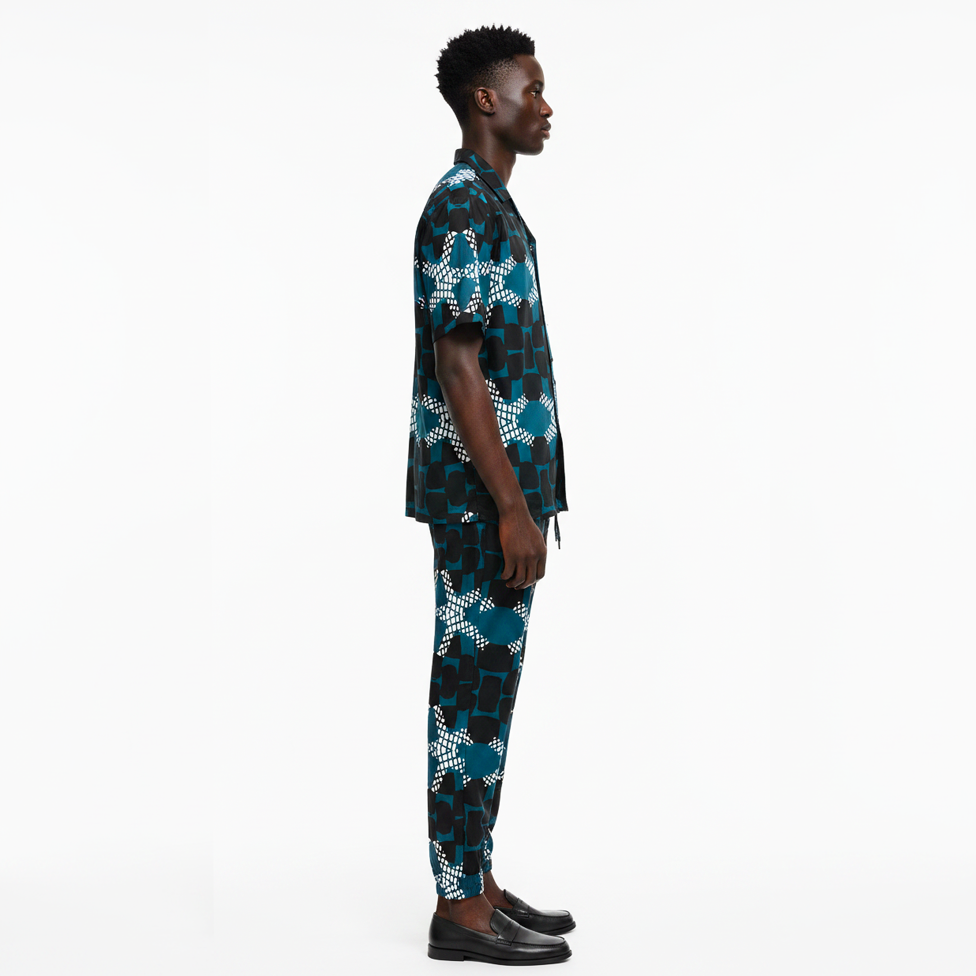 Jike Men's Short Sleeve Shirt & Pants Set