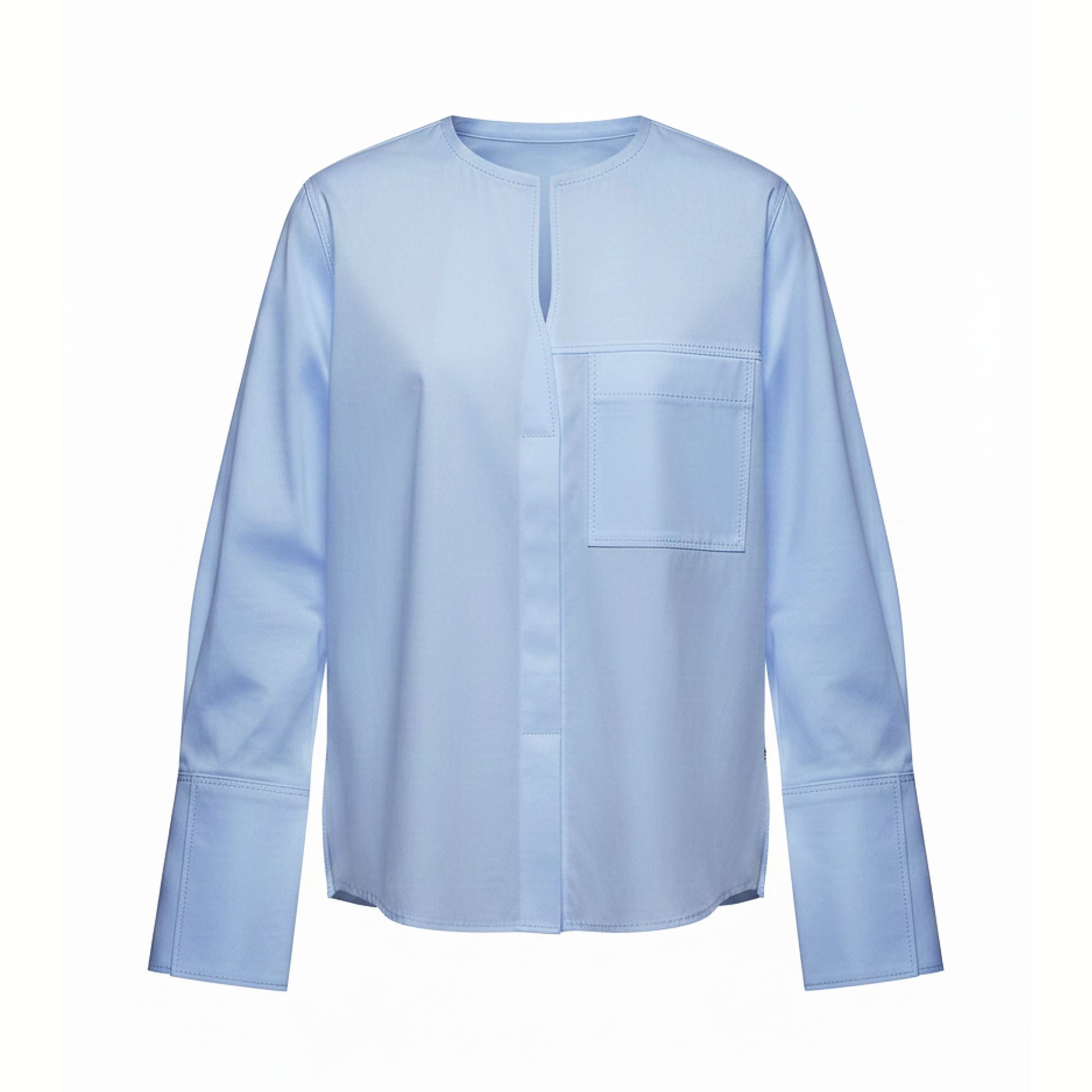 Light blue long-sleeve shirt on a white background