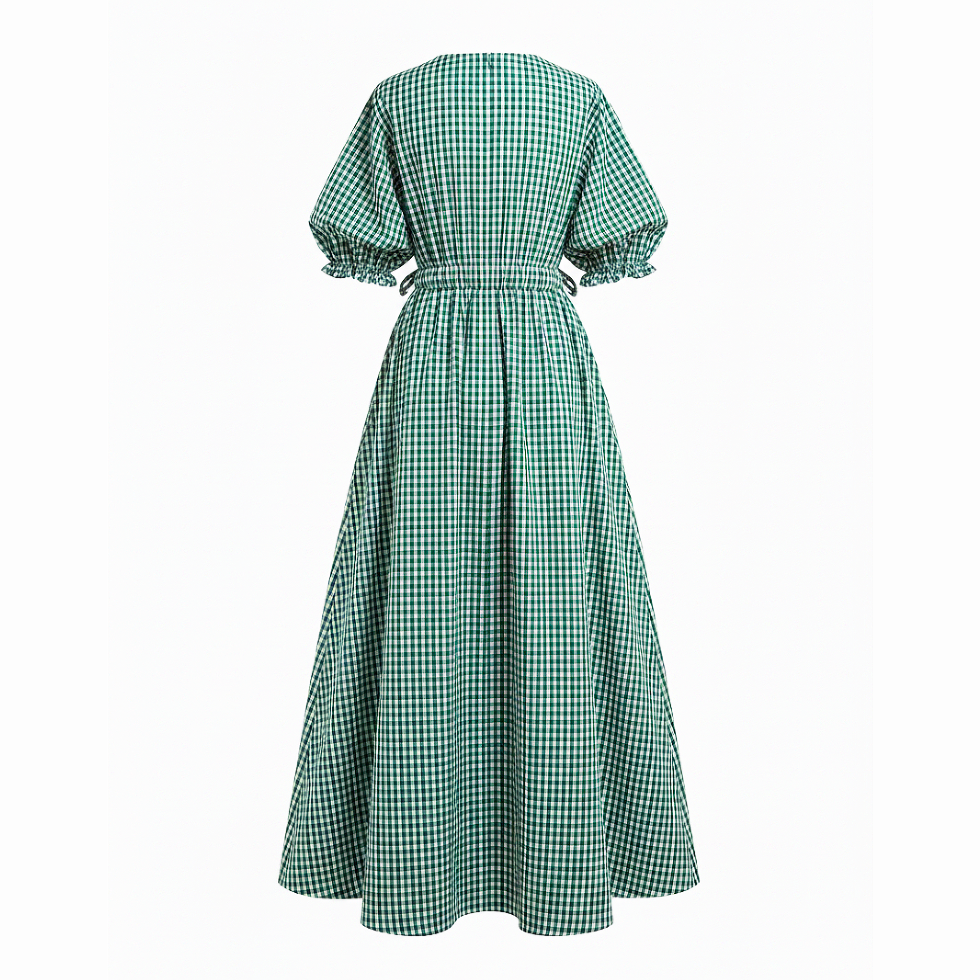 Green checkered dress on a white background
