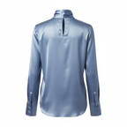 Blue satin shirt on a white background