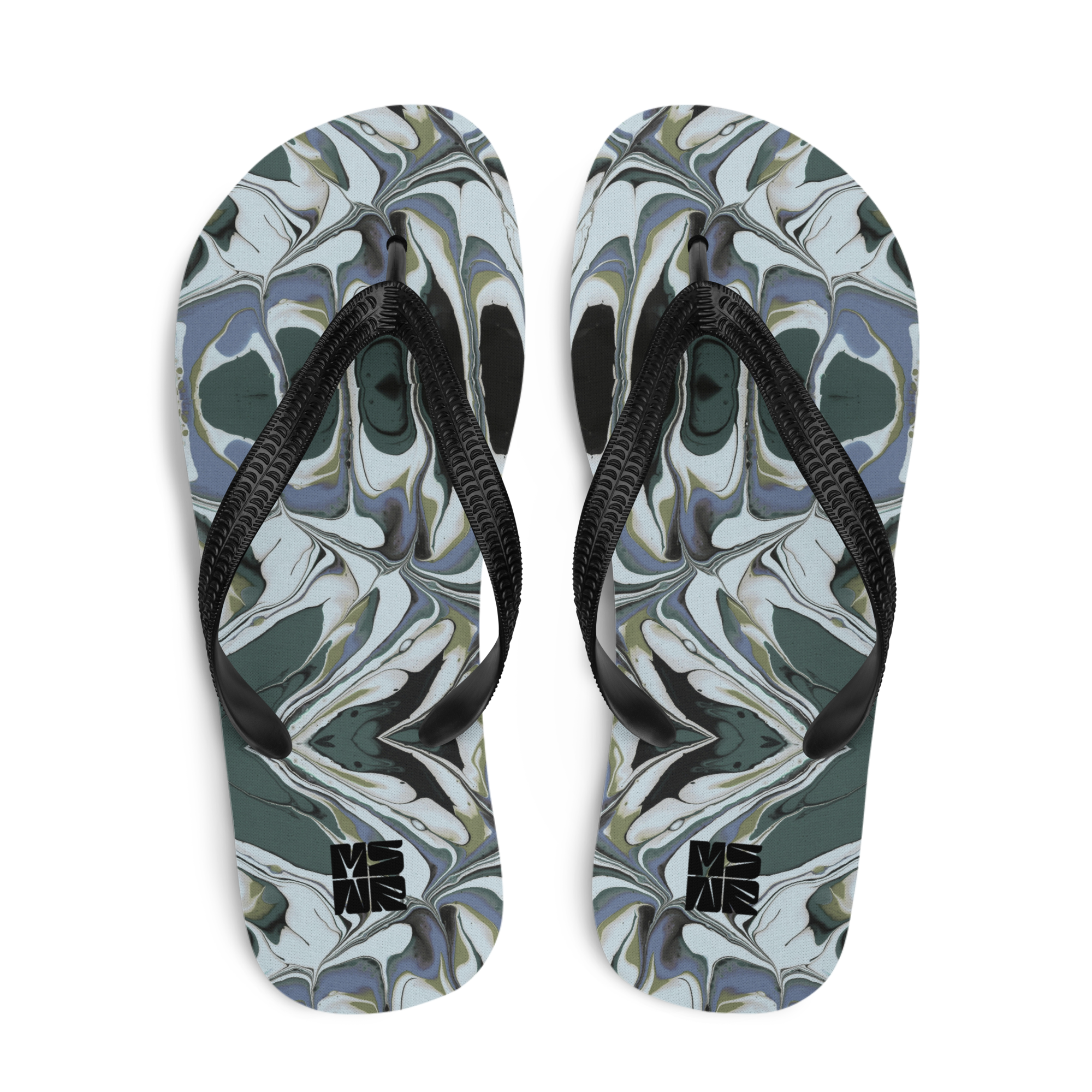 Kori Swim Bundle | Ice Marble Wave Print Bikini, One-Piece & Flipflops Set