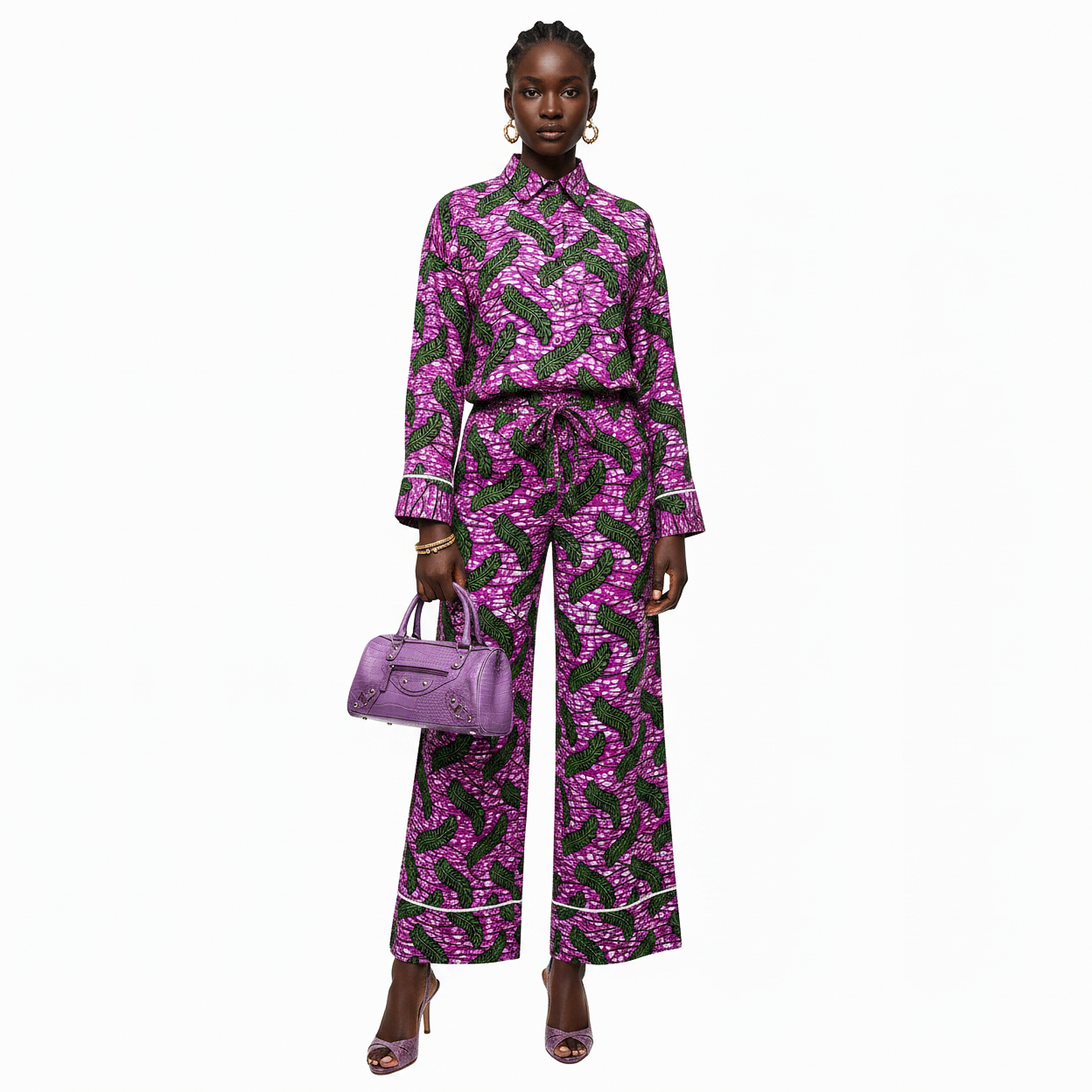 Min-Ji Wax Print Top and Culottes Set