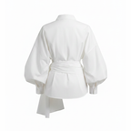 White kimono-style garment on a white background