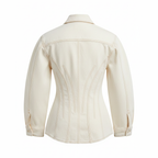 Beige denim jacket on a white background