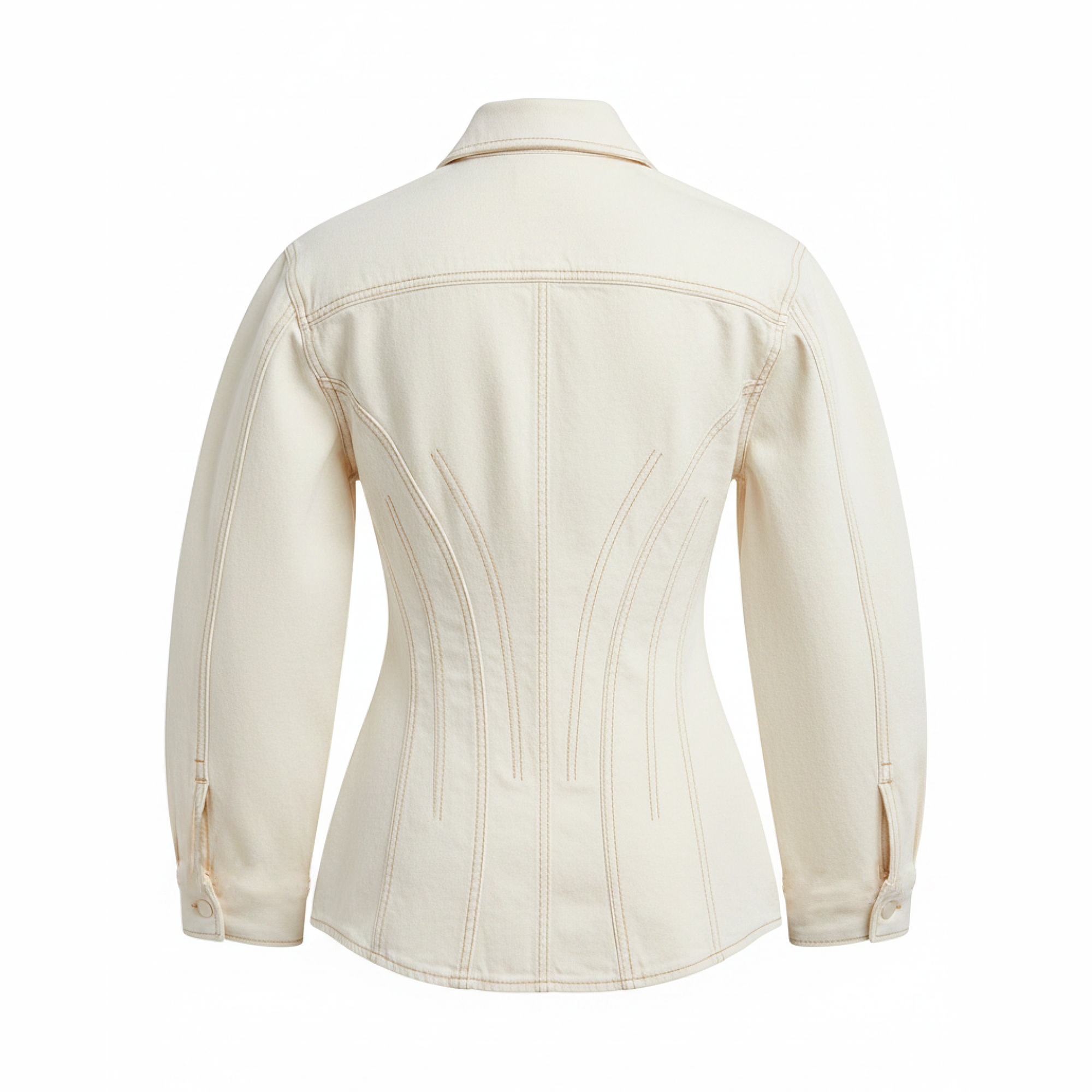 Beige denim jacket on a white background