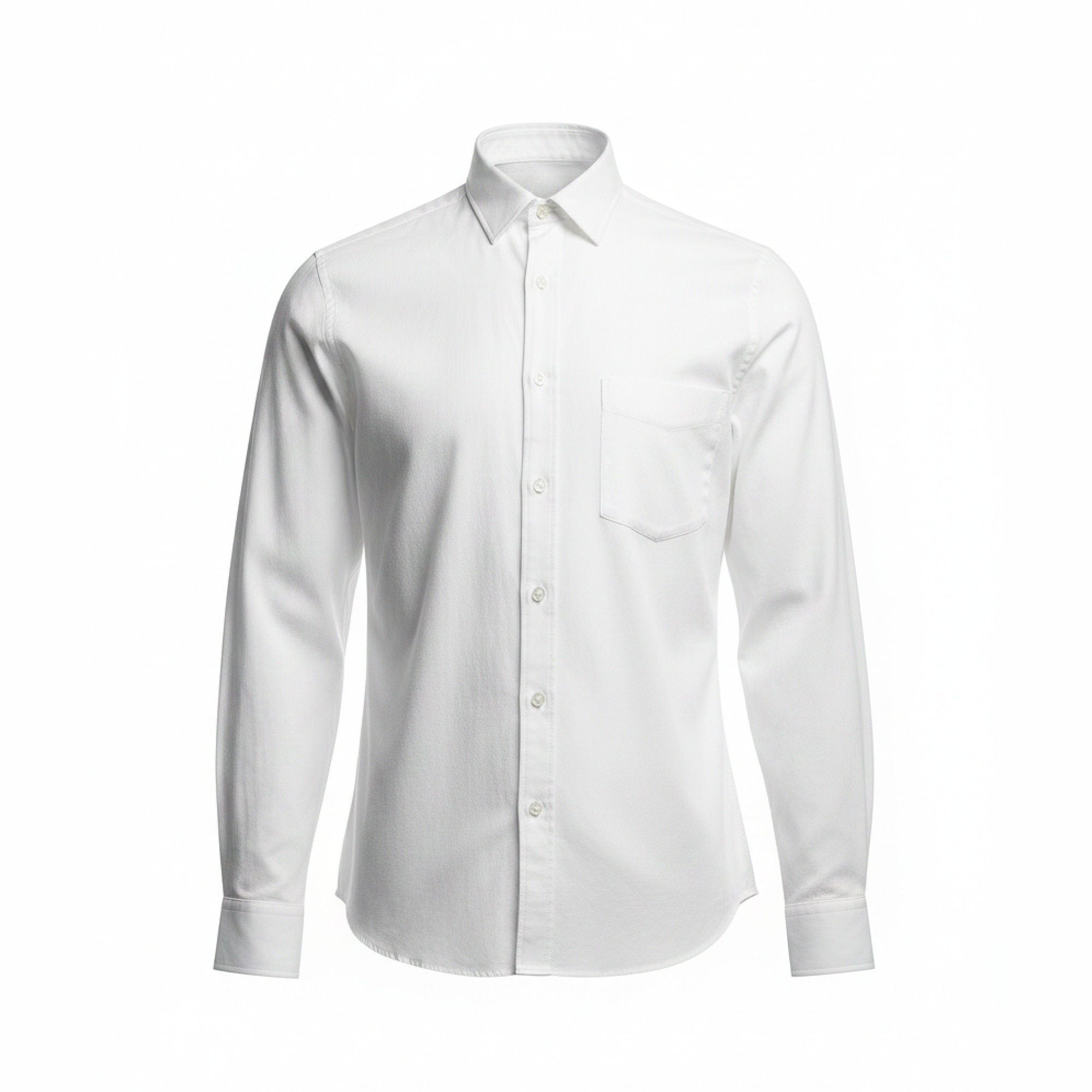 White dress shirt on a white background