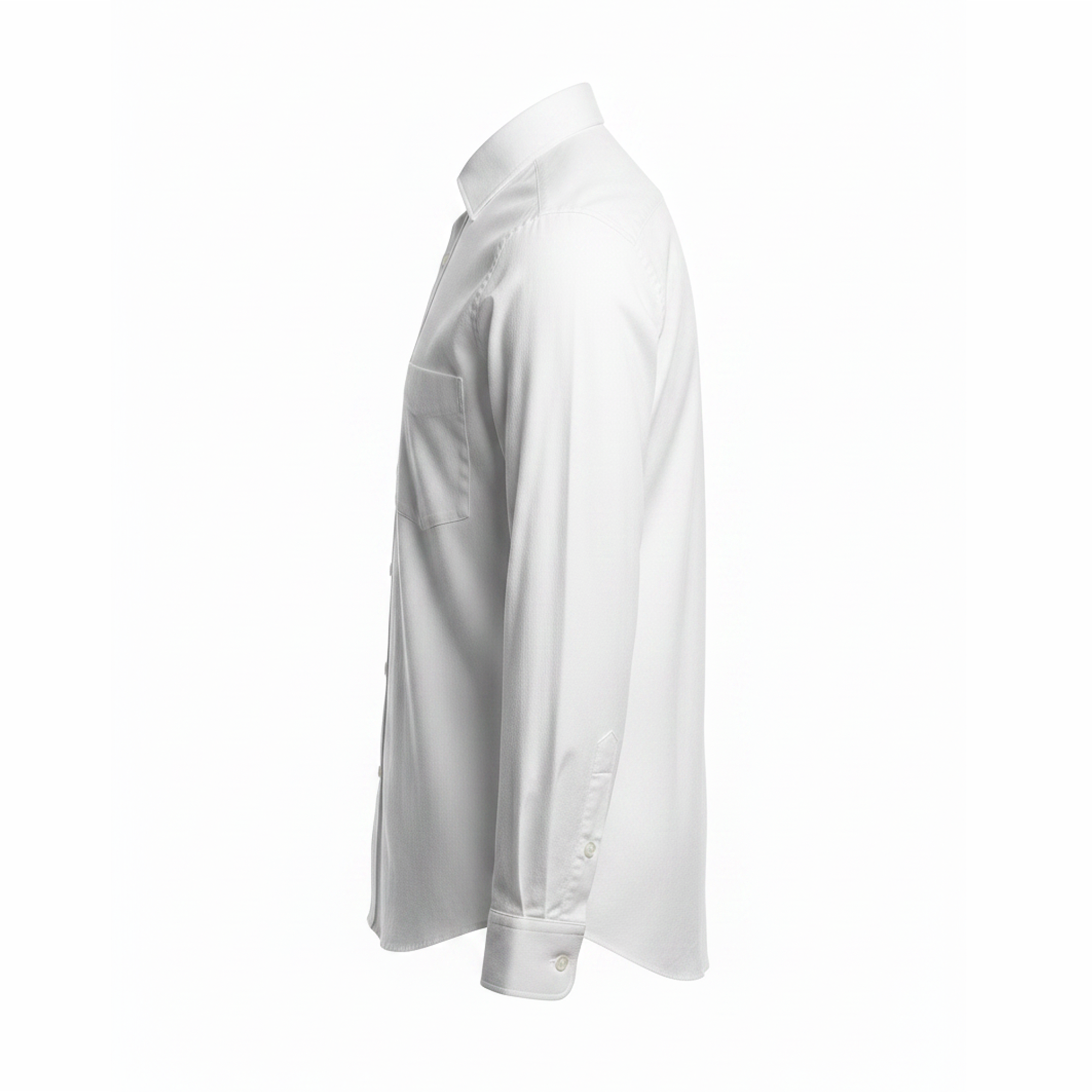 White dress shirt on a white background