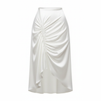 White satin skirt on a white background
